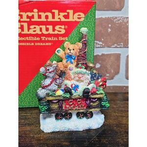 Crinkle Claus Train Set Mail Car Holiday Santa Figurine 660202 1998 Christmas